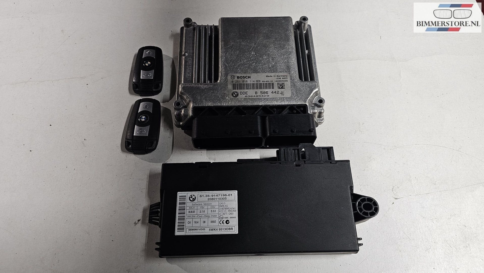 Startset Contactslot + ECU CAS3 N47 BMW 1 serie E81 E82 E87, Gebruikt, -, Ophalen of Verzenden, -