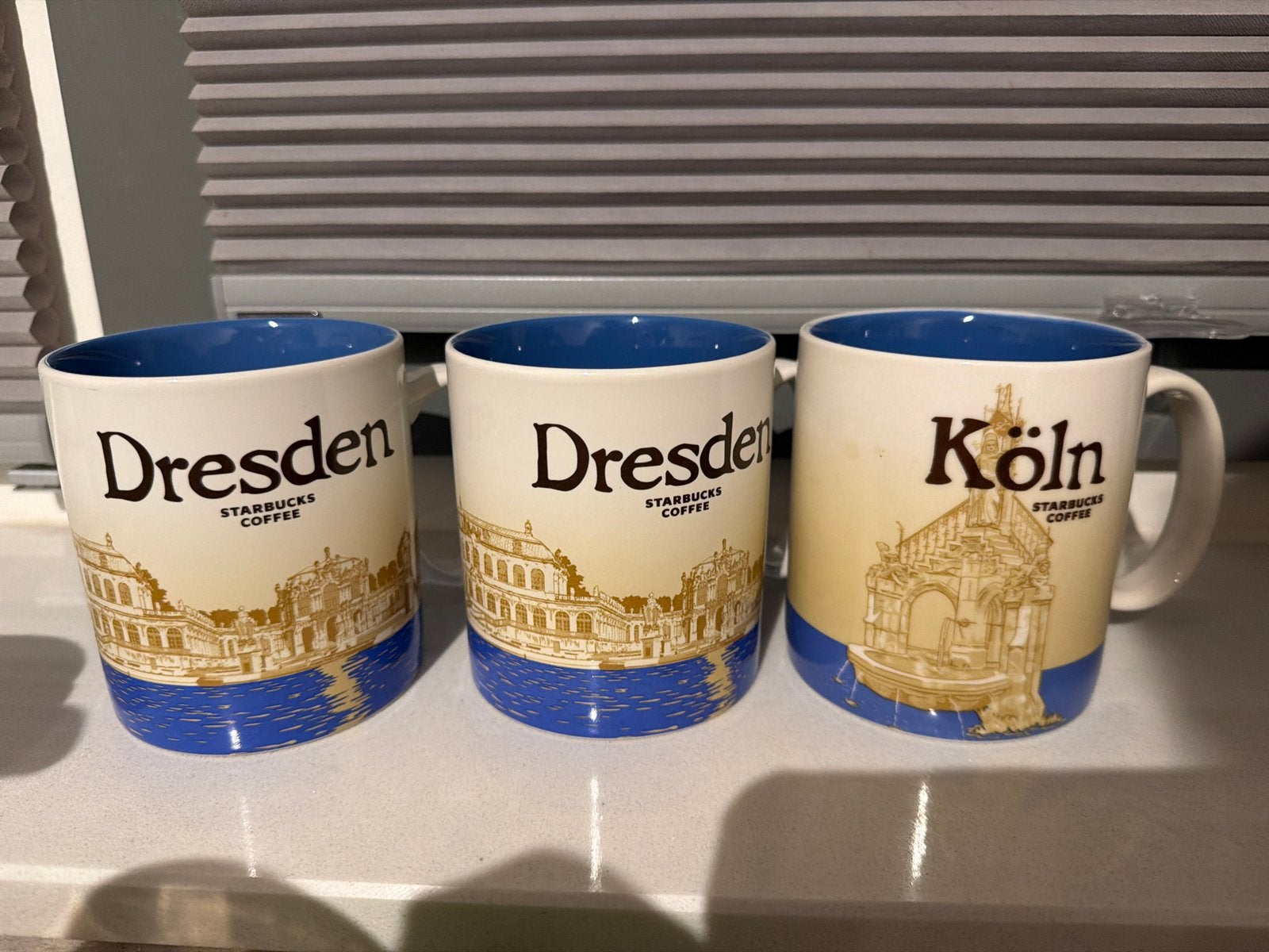 Starbucks mokken Dresden (2x) en Keulen (1x), Ophalen of Verzenden, Zo goed als nieuw, Overige stijlen, Kop(pen) en/of Schotel(s)