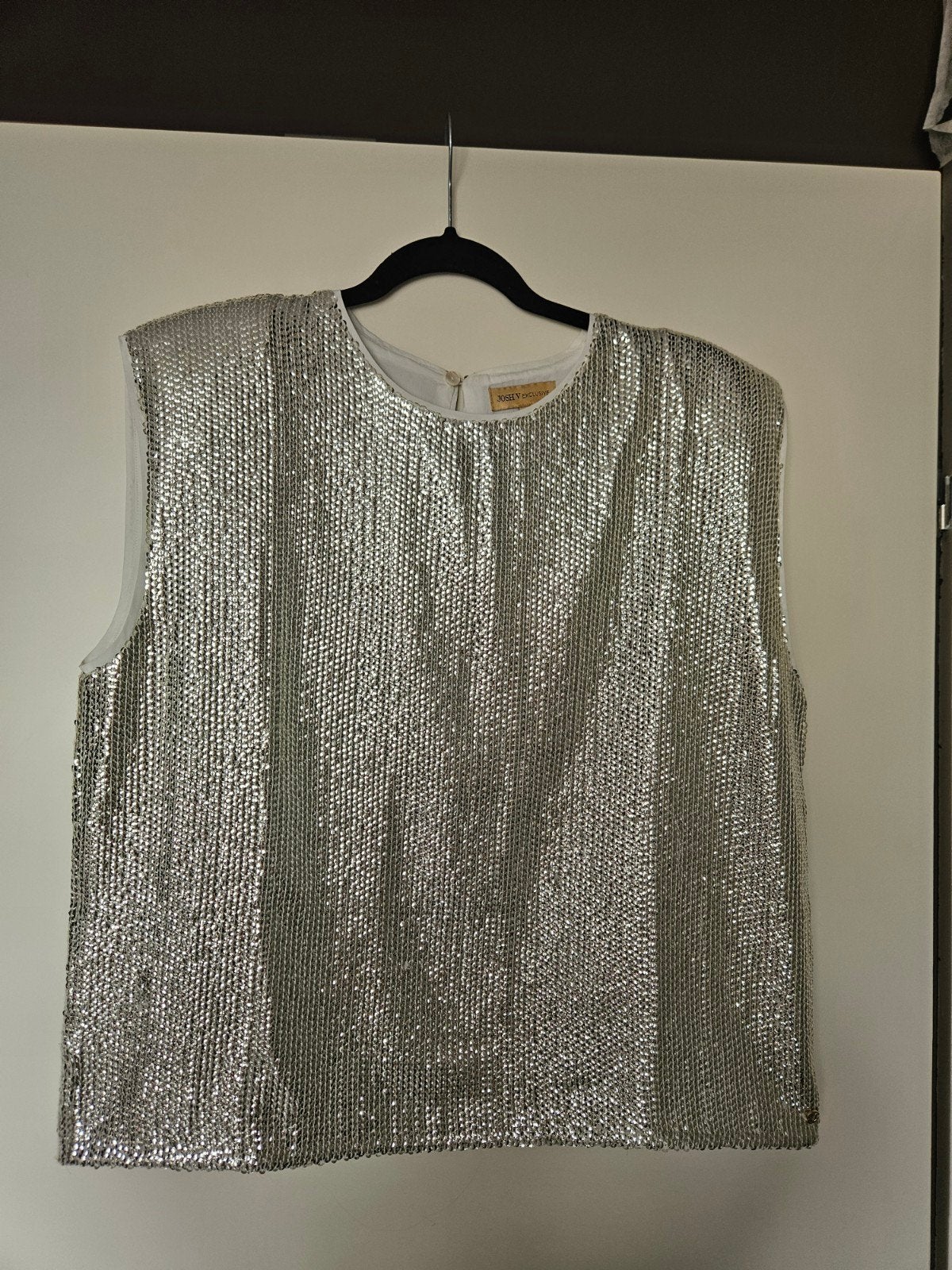 Josh v zilveren pailletten top 2XL, Kleding | Dames, Tops, Maat 46/48 (XL) of groter, Ophalen of Verzenden, Zo goed als nieuw