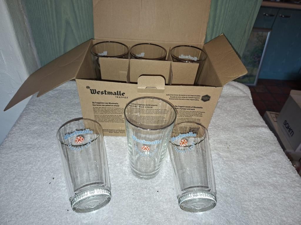 6 hoge glazen Westmalle, nieuw, Ophalen of Verzenden, Nieuw, Overige typen