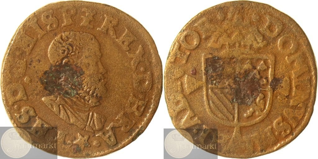 Maastricht - Dubbele Korte z.j. (1571-1579) 'Filips II', Postzegels en Munten, Munten | Nederland, Ophalen of Verzenden, Vóór koninkrijk