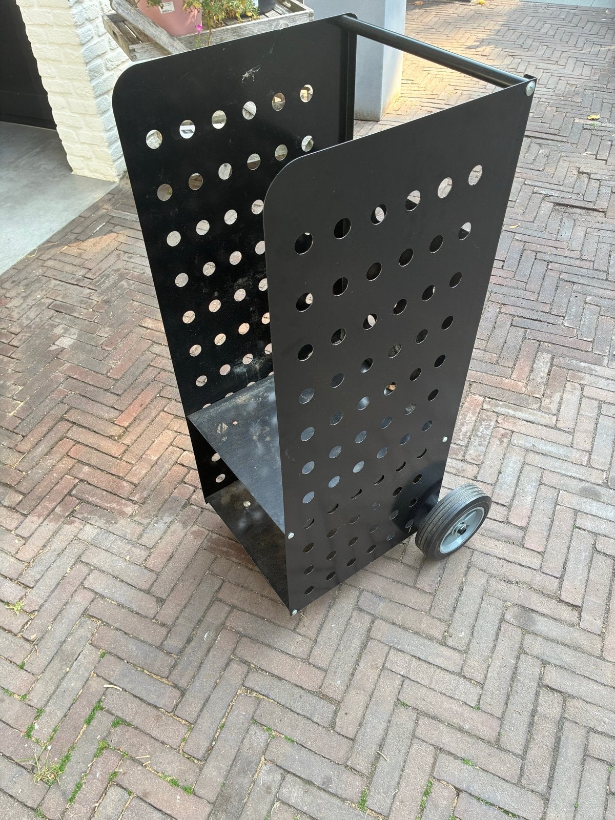 Hout opslag op wielen, Huis en Inrichting, Haarden, Ophalen, Zo goed als nieuw, Vrijstaande haard, Houthaard