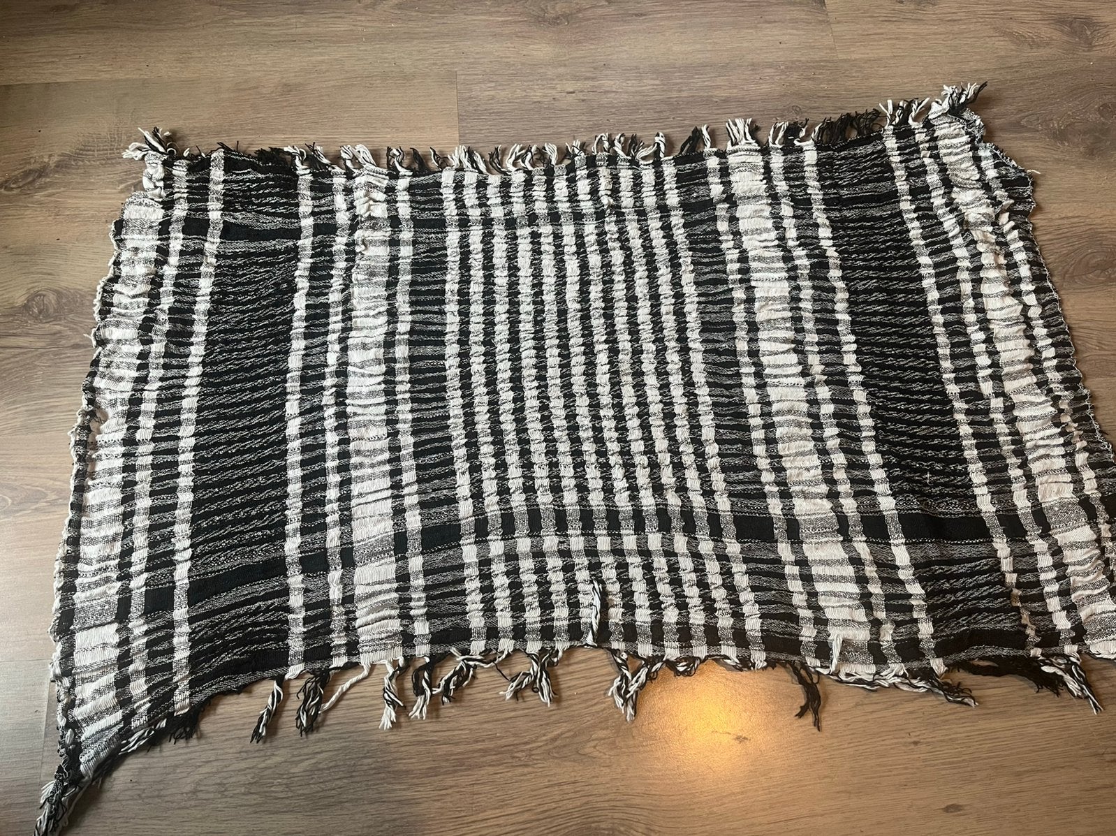 Zwart-witte sjaal in keffiyeh-stijl, Shemagh sjaal Egypte, Ophalen of Verzenden, Zo goed als nieuw, Maat 46/48 (XL) of groter