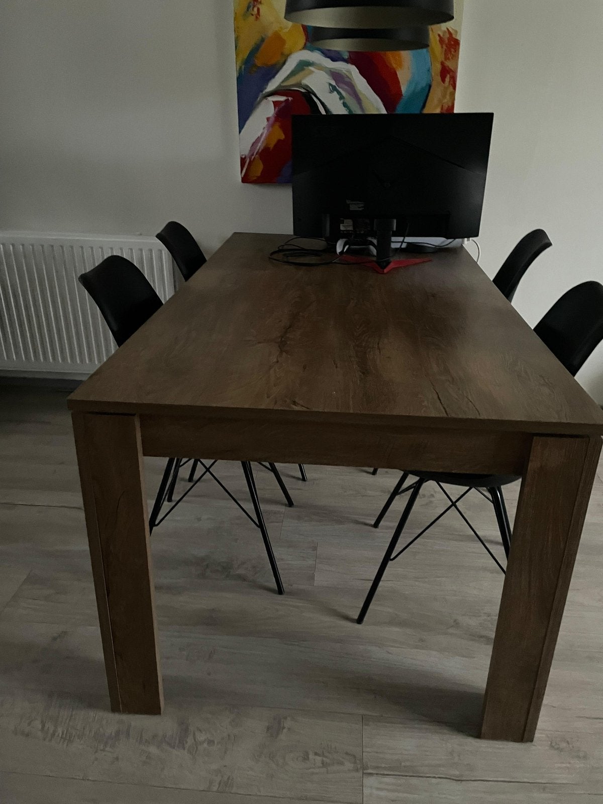 Eetkamertafel met eettafelstoelen, Ophalen, 50 tot 100 cm, Zo goed als nieuw, 150 tot 200 cm