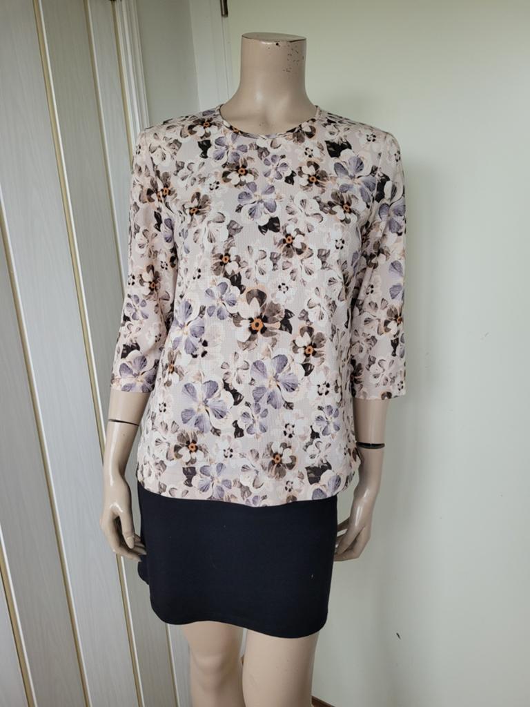 Terre Bleue top bloemen maat 36/S, Ophalen of Verzenden, Zo goed als nieuw, Maat 36 (S), Beige
