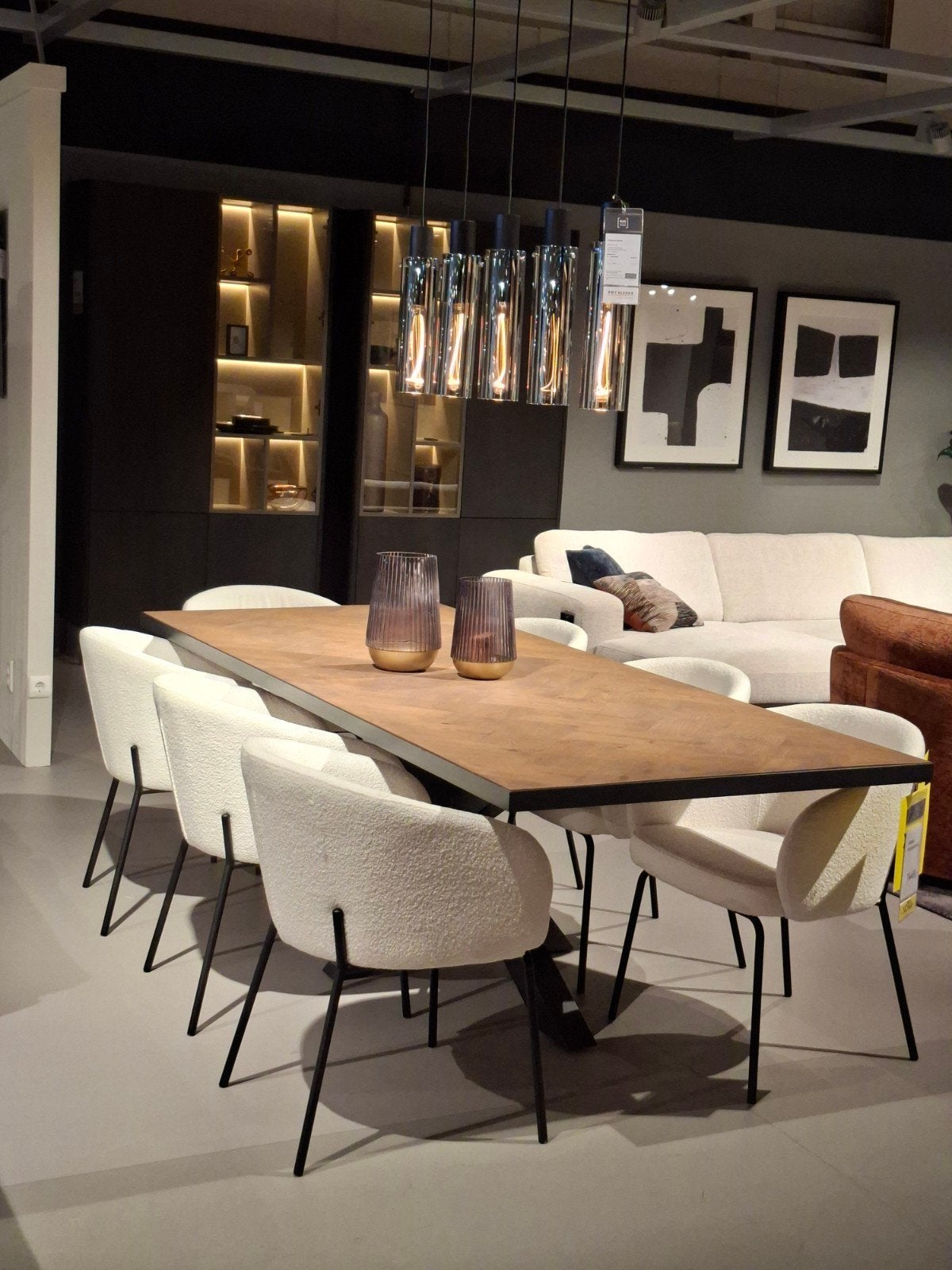 Showroommodel Montel Eetkamerstoel Tune (set van 7), Huis en Inrichting, Stoelen, Ophalen, Zwart, Nieuw, Stof
