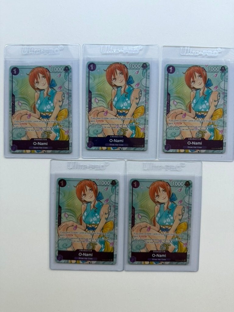 One Piece - O-nami OP05-062 SEC Promo, Ophalen of Verzenden, Nieuw, Meerdere kaarten, Foil