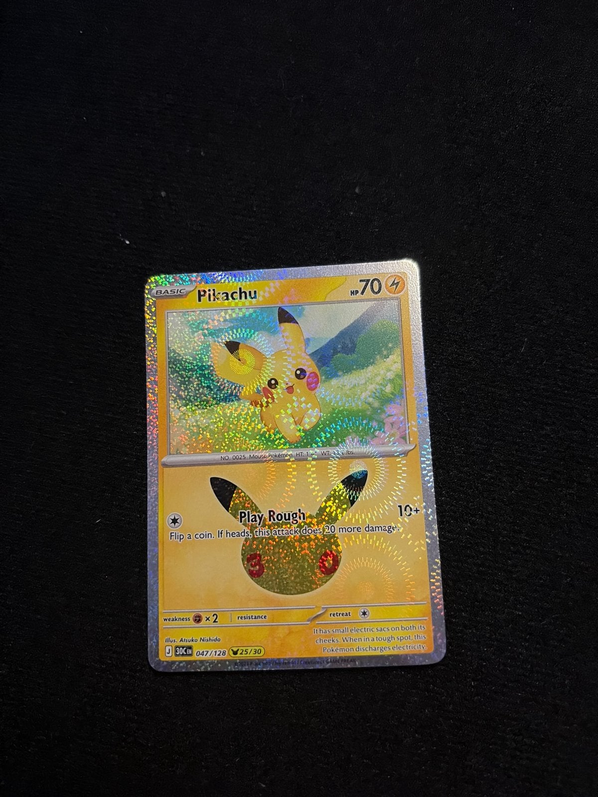 Pikachu Pokémon Kaart 047/128, Ophalen of Verzenden, Zo goed als nieuw, Losse kaart, Foil