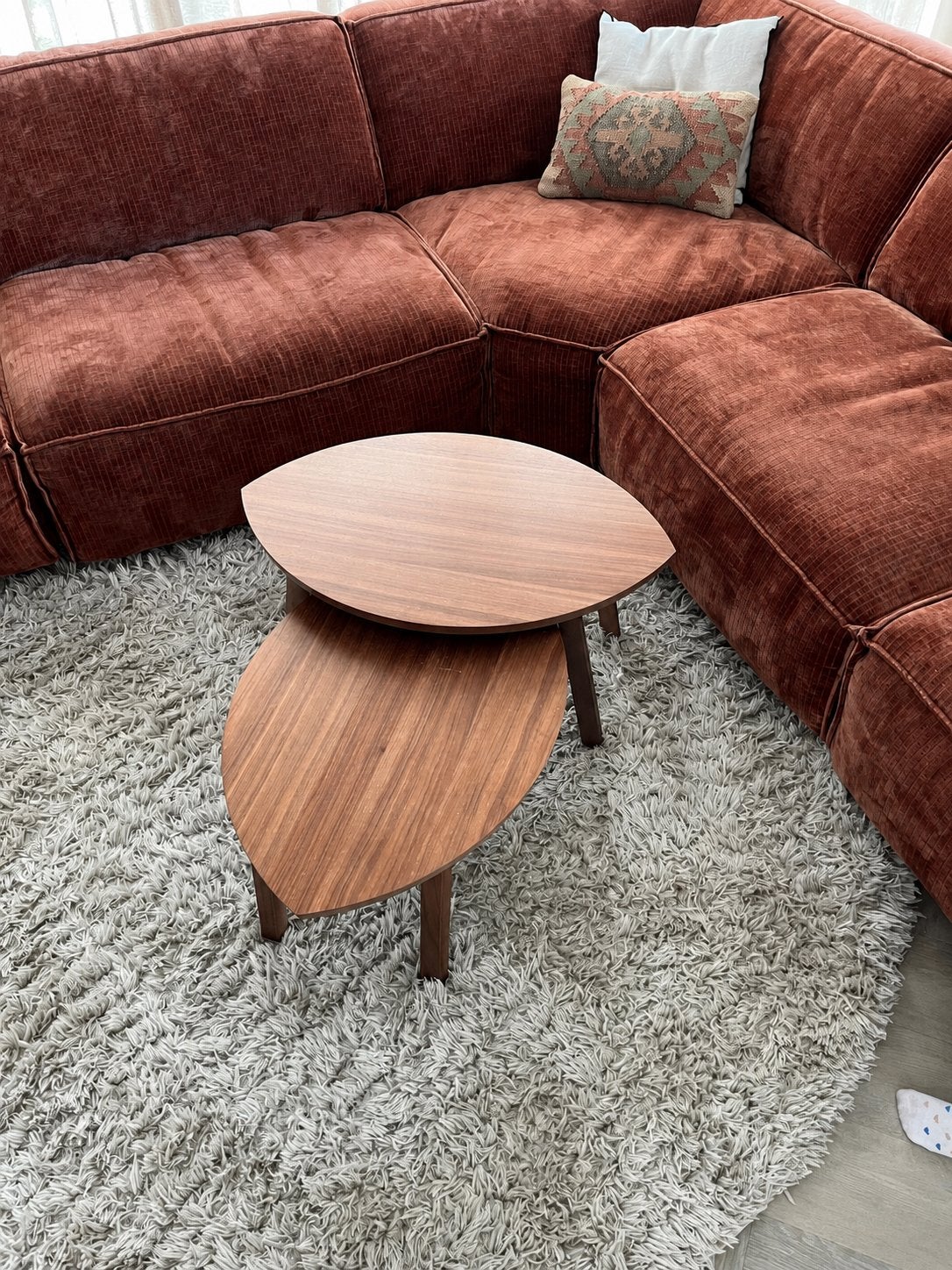 IKEA STOCKHOLM Bijzettafel set, walnootfineer, Ophalen, Minder dan 45 cm, Gebruikt, 55 tot 75 cm