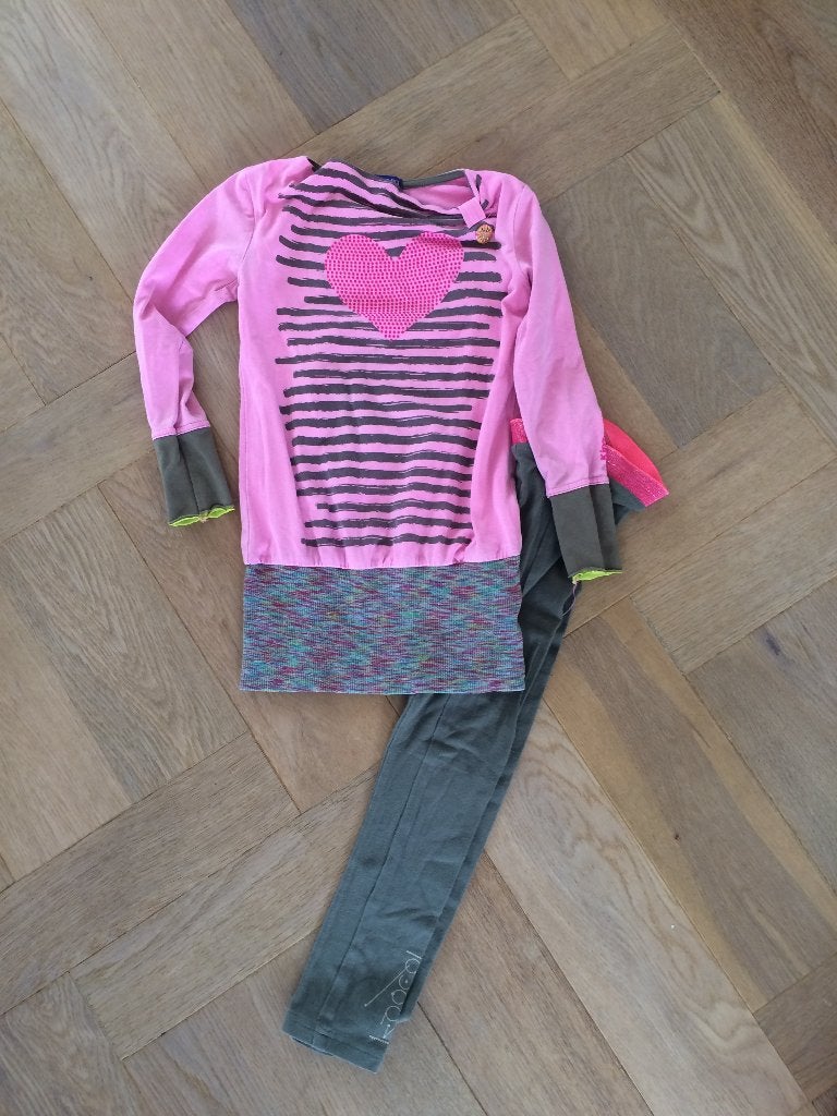 Schattig tuniekje/jurkje Kidz art maat 104 + gratis legging, Gebruikt, Kidz Art, Meisje, Ophalen of Verzenden