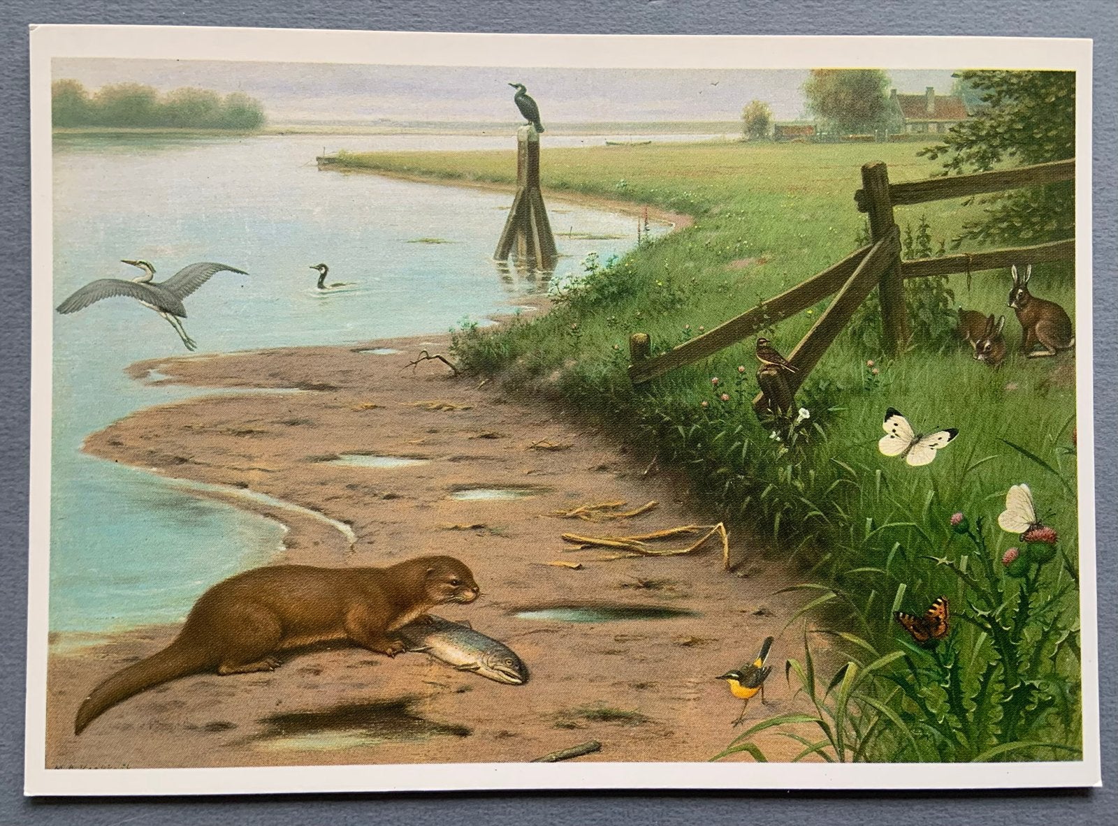 Ansichtkaart M.A. Koekkoek - Aan de Rivier (1984), Verzenden, 1980 tot heden, Ongelopen