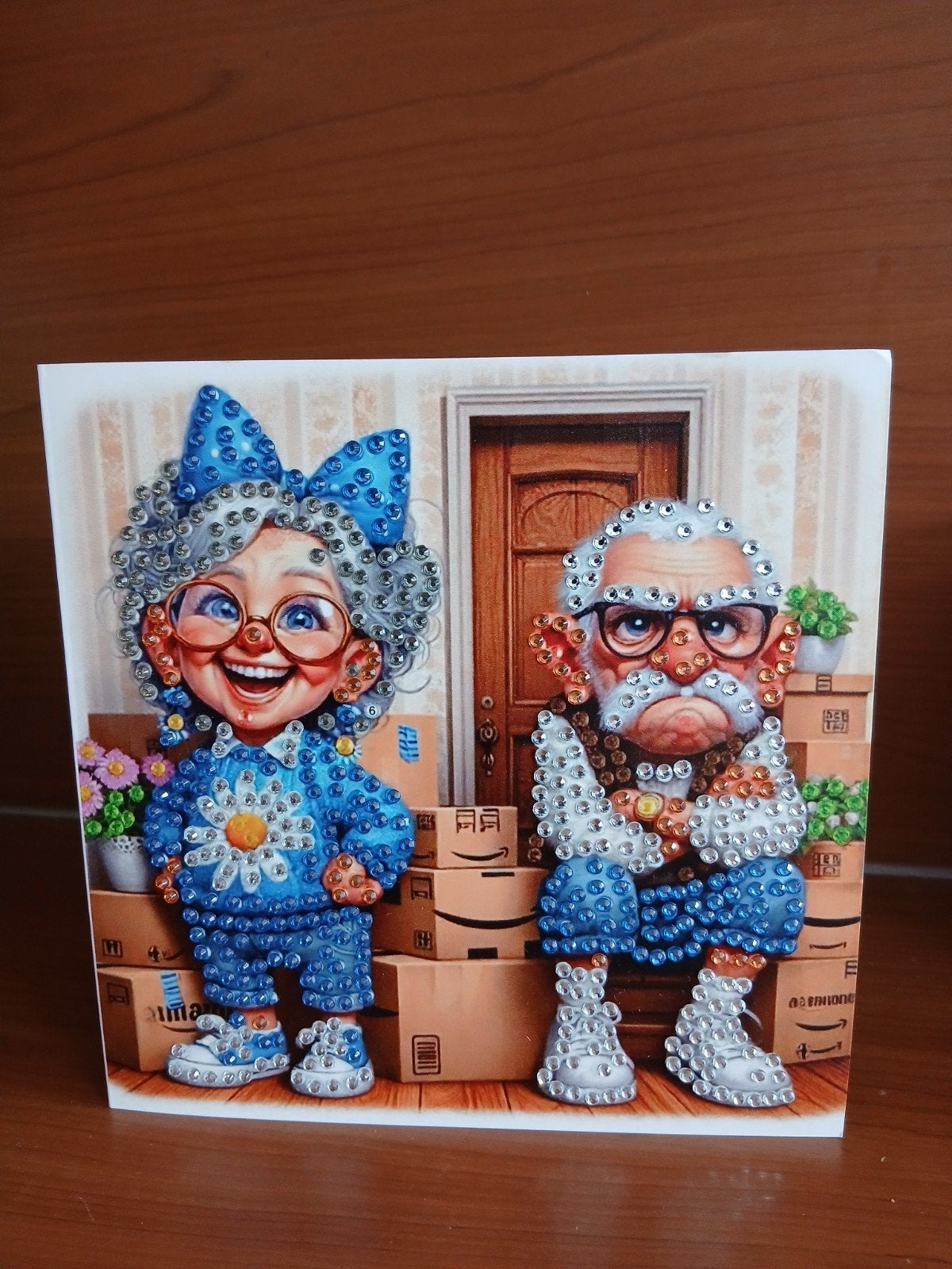 Kaart verhuizen man vrouw diamond painting 11 = 0,50, Hobby en Vrije tijd, Kaarten | Zelfgemaakt, Ophalen of Verzenden, Nieuw