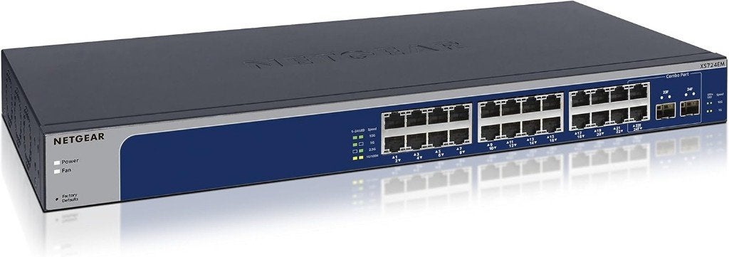 NETGEAR Switch XS724EM 24-poorts 10G, Computers en Software, Netwerk switches, Ophalen of Verzenden, Zo goed als nieuw