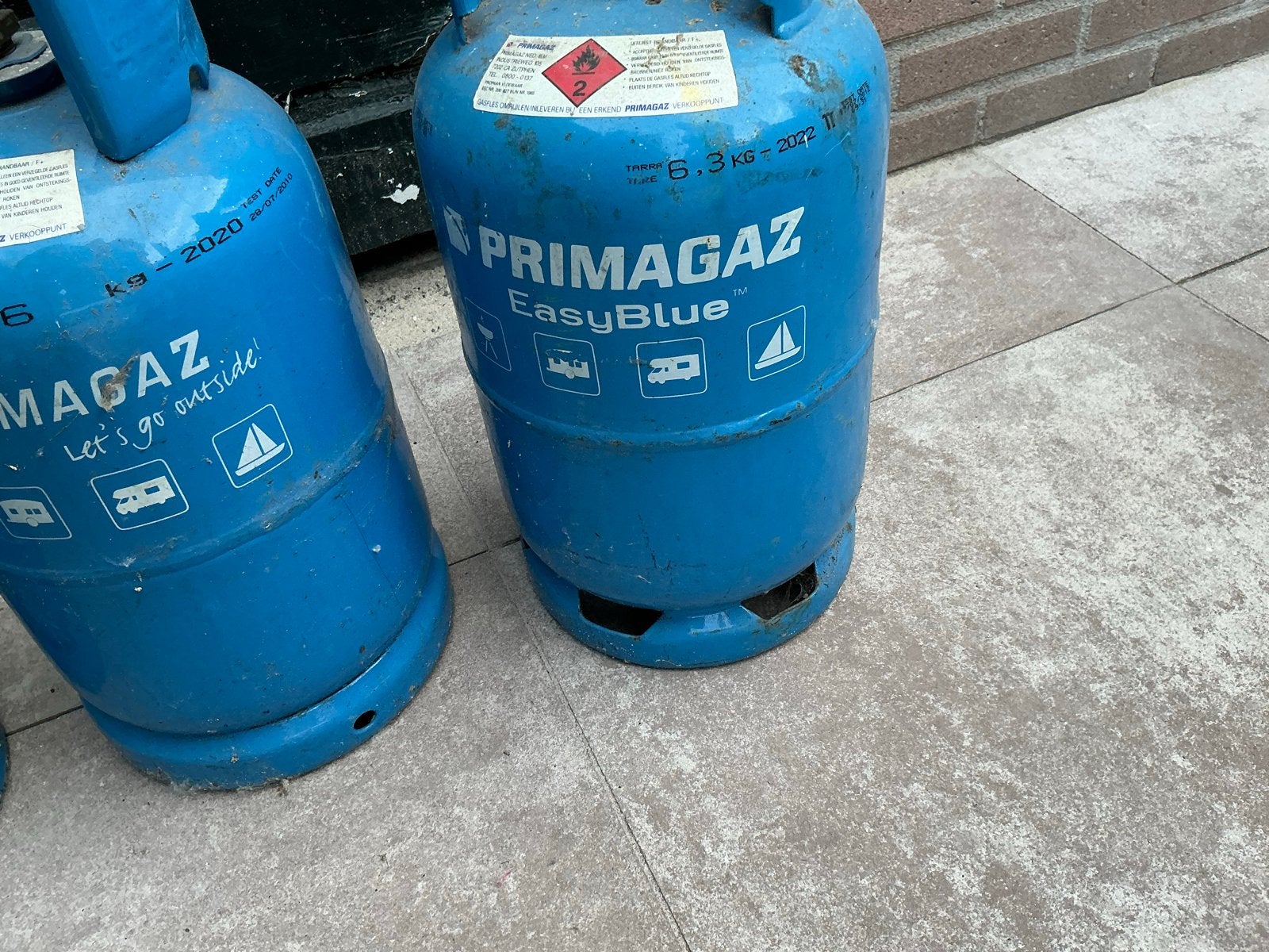 Primagaz EasyBlue gasflessen (leeg), Ophalen, Gebruikt