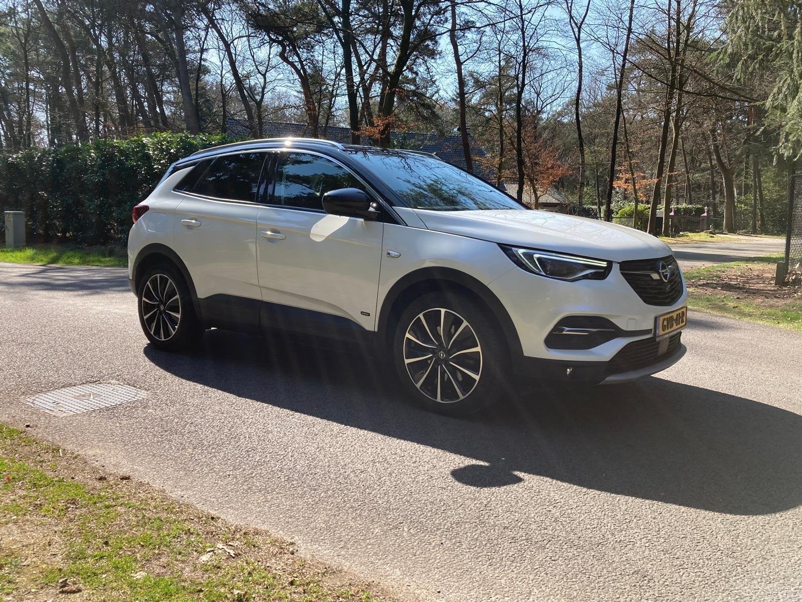 Opel Grandland X 1.6 Turbo plug in Hybrid 225pk Aut 2021 Wit, Auto's, Opel, 1250 kg, Zwart, Wit, Leder