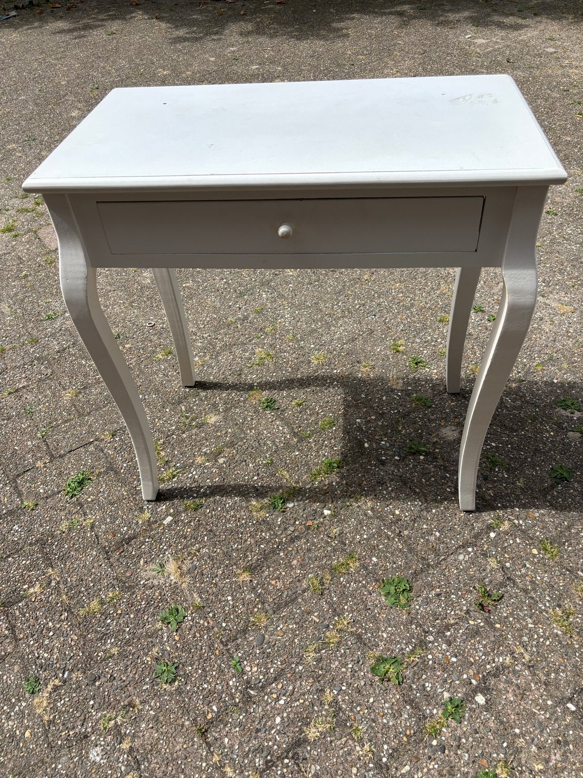 Wit tafeltje / bureautje - compact en handig, Ophalen, Gebruikt, Minder dan 50 cm, 50 tot 100 cm