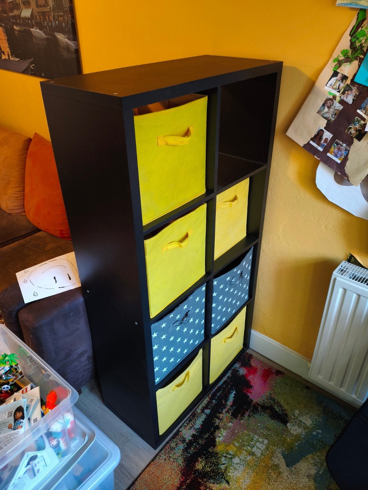 Ikea KALLAX kast met 8 vakken - Zwart, Huis en Inrichting, Kasten | Boekenkasten, Ophalen, Met plank(en), Gebruikt, 50 tot 100 cm