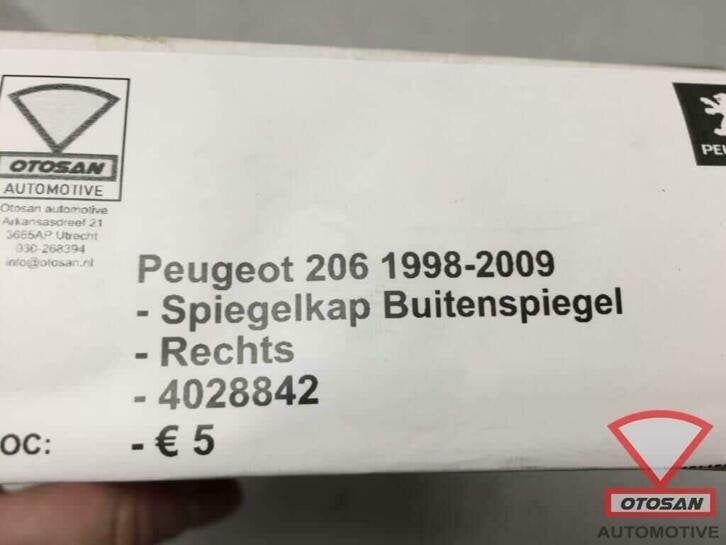peugeot 206 1998 2009 spiegelkap buitenspiegel rechts nieuw!, Taurusavenue 1
2132 LS  Hoofddorp, NL, Contact.group@renault.com