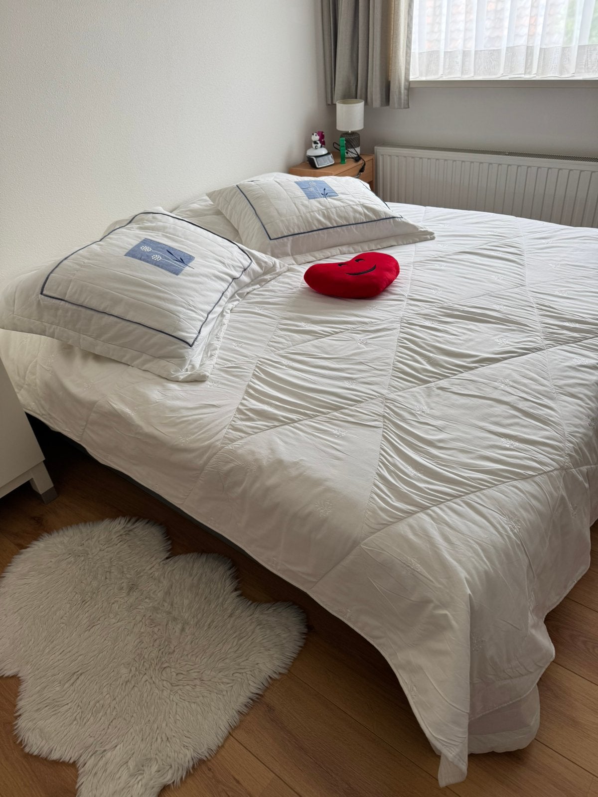 Bedsprei voor 2 persoonsbed 180 x 200, Verzenden, Wit, Tweepersoons, Zo goed als nieuw