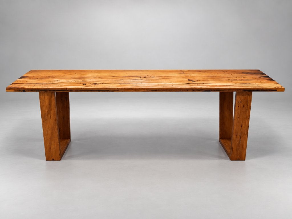 Lange, smalle, tropisch hardhouten eettafel, gerecycled hout, Huis en Inrichting, Vintage, gerecycled, Vijf personen of meer, Rechthoekig