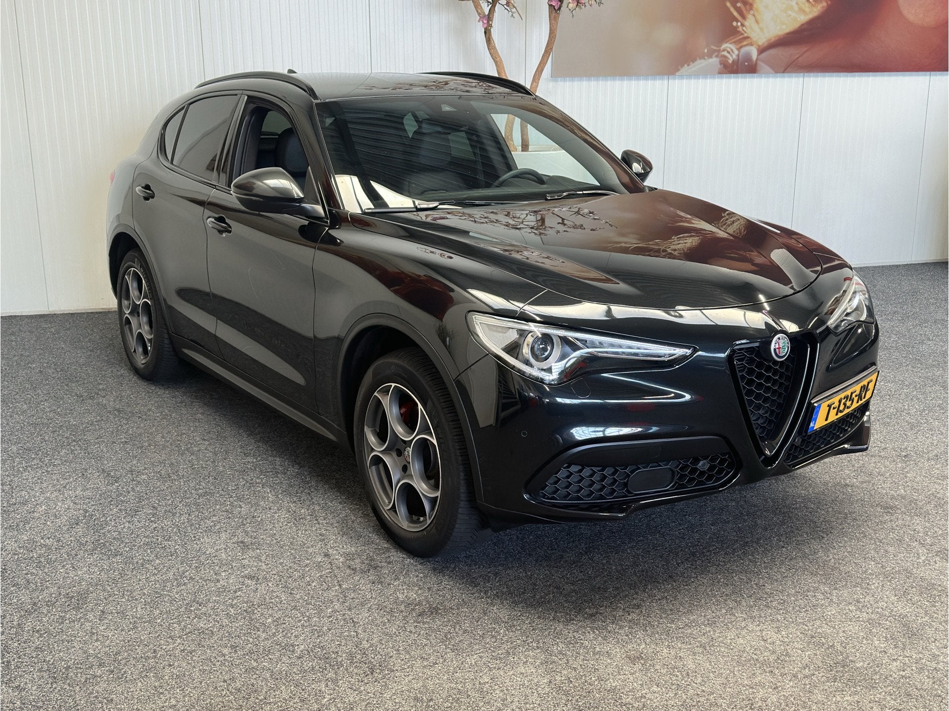 Alfa Romeo Stelvio 2.0 T AWD B-TECH AUTOMAAT ZWART LEDER NAV, Dealer onderhouden, 4 cilinders, Zwart, Leder