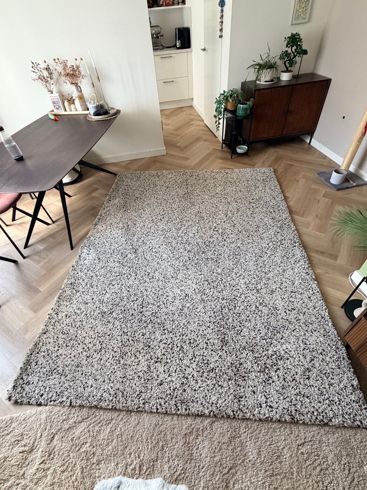 Groot IKEA VINDUM vloerkleed hoogpolig gemêleerd (200 x 270), Gebruikt, Ophalen of Verzenden, 200 cm of meer, Grijs