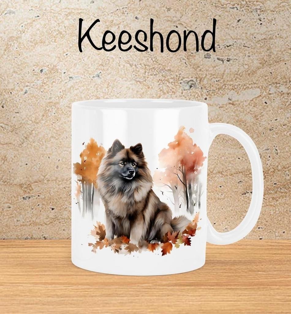Keeshond Herfstmok, Verzenden, Nieuw, Overige stijlen, Kop(pen) en/of Schotel(s)