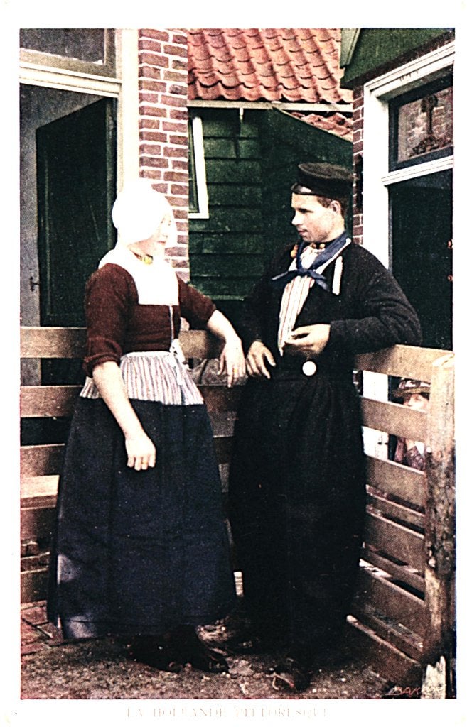 936278 Reclame Bensdorp Cacao Klederdracht Volendam