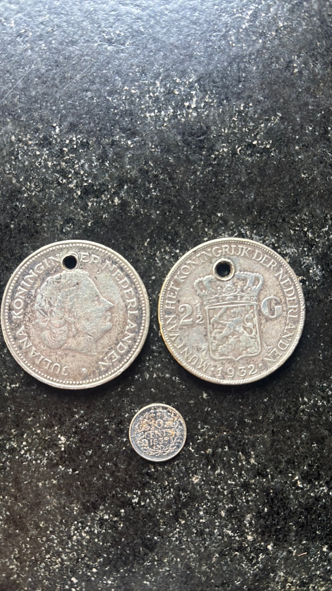 3 zilveren Nederlandse munten Wilhelmina 1932 1970, Postzegels en Munten, Ophalen of Verzenden, Zilver