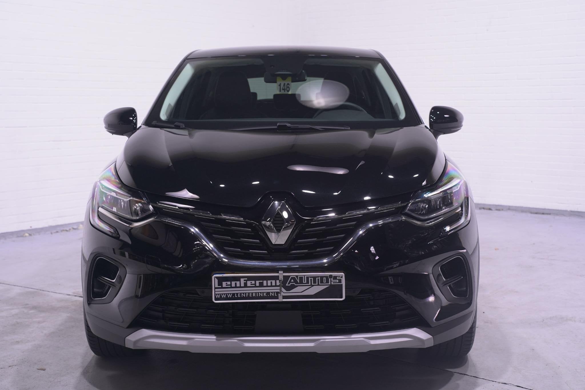 Renault Captur 1.6 E-Tech full hybrid 145 techno NAP 1e Eige, Auto's, Gebruikt, 715 kg, Leder en Stof, Zwart