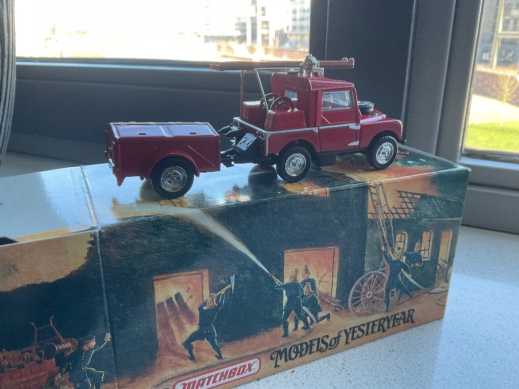 Matchbox Models of Yesteryear Land Rover met aanhanger m/b, Ophalen of Verzenden, Zo goed als nieuw, Auto, Matchbox