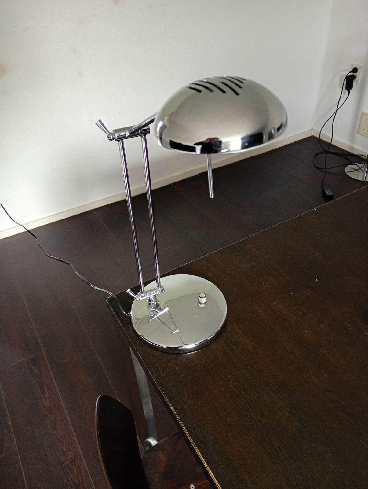 Vintage chroom tafellamp, Huis en Inrichting, Ophalen of Verzenden, Zo goed als nieuw, Minder dan 50 cm