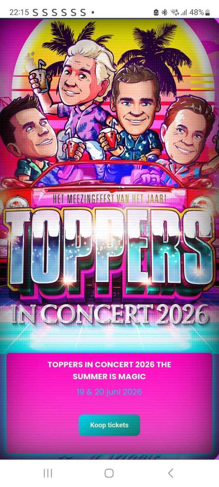 Kaartjes Toppers in concert, Twee personen, Juni, Levenslied