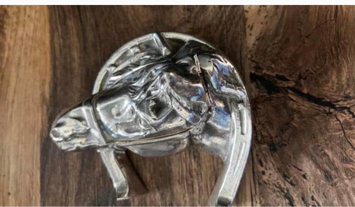 Antieke Paardenhoofd / hoefijzer voor inktpotje, Ophalen of Verzenden