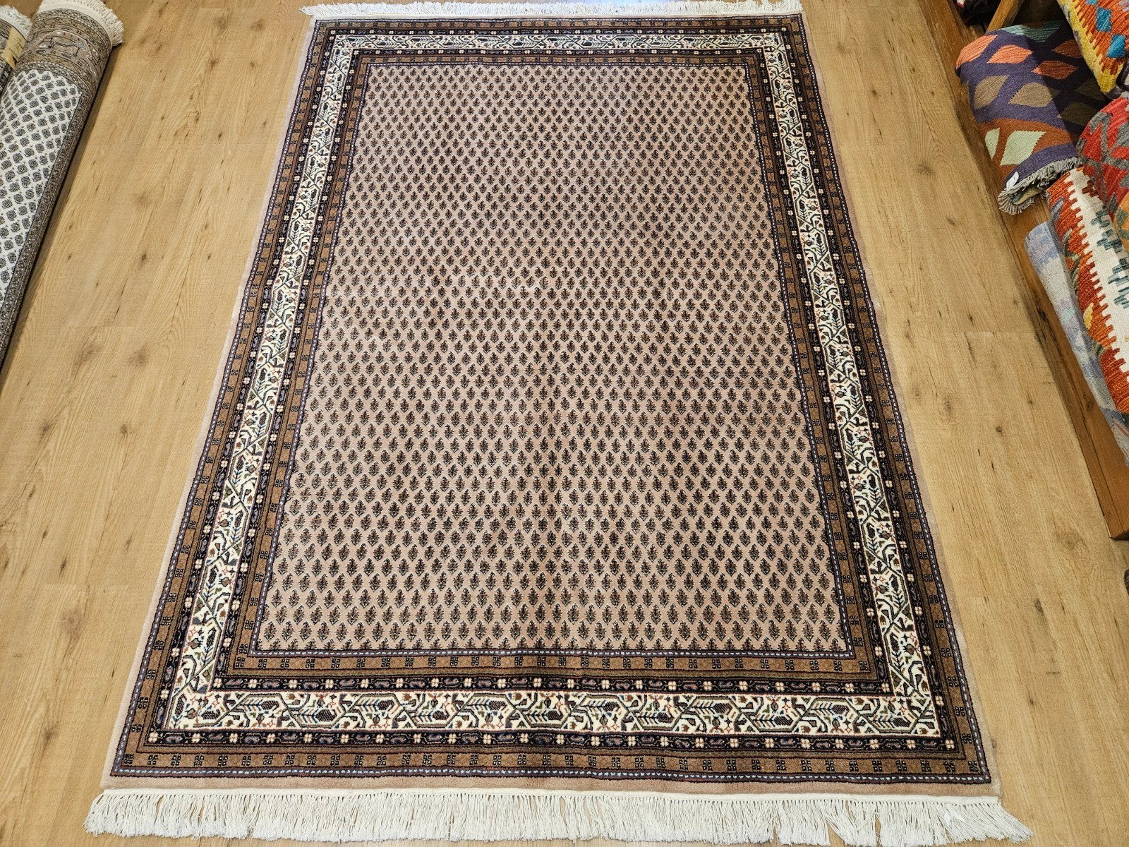 Handgeknoopt oosters tapijt mir 240x169, Info@SlatsAntiek.nl, Bruin, Perzisch, 150 tot 200 cm