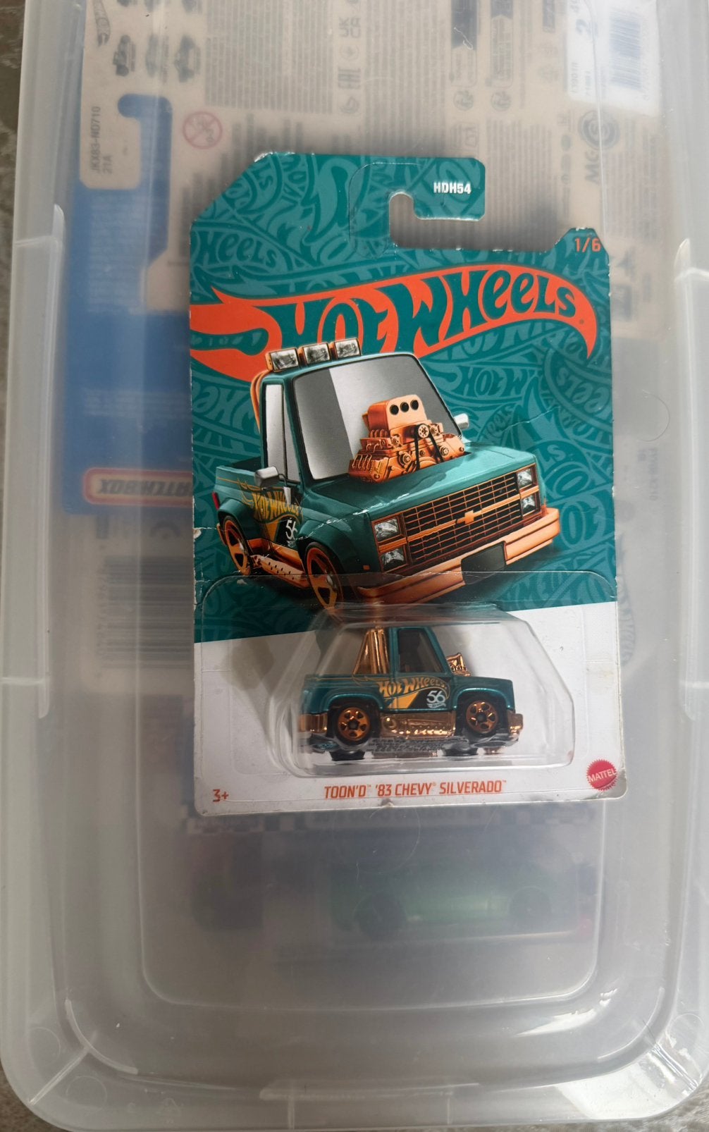 Hot wheels Chevy Silverado (kaart beschadigd), Hobby en Vrije tijd, Ophalen of Verzenden, Zo goed als nieuw, Auto