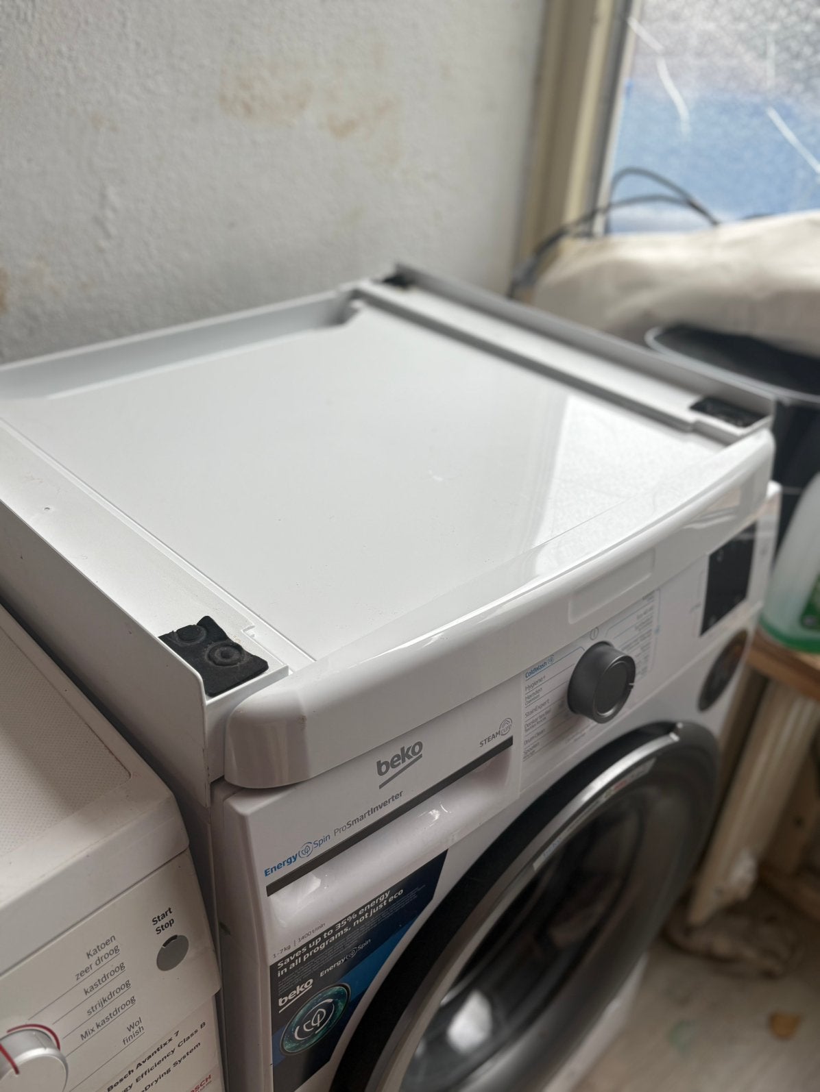 Tussen stuk wasmachine droger, Ophalen, Zo goed als nieuw, 1200 tot 1600 toeren