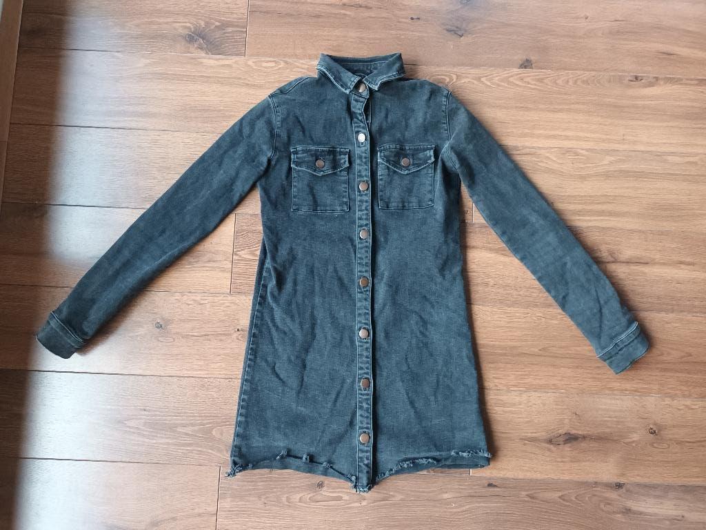 Zwart spijkerjasje zwarte spijkerjas Denim Co maat 36 lang, Zwart, Ophalen of Verzenden, Maat 36 (S), Gedragen