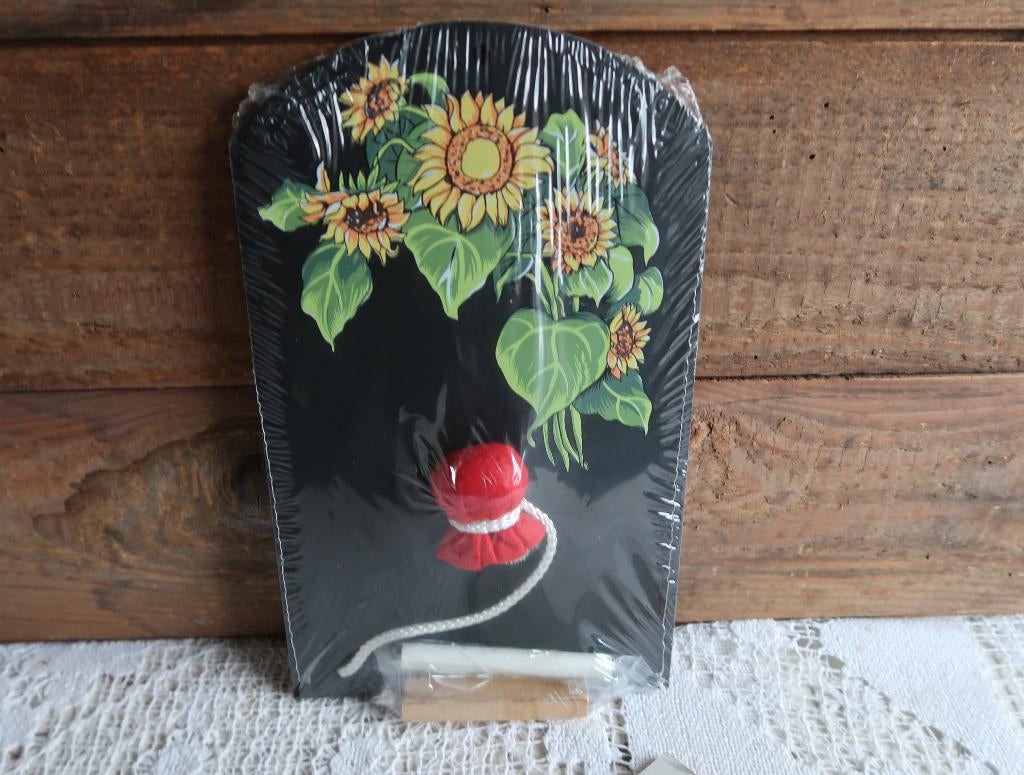 Nieuw krijtbordje zonnebloemen met krijt en wisser geseald., Ophalen of Verzenden, Nieuw, Krijtbord