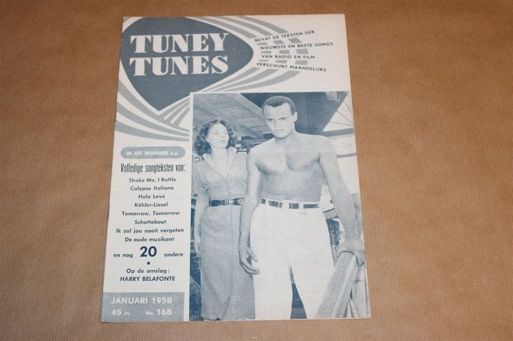 Tuney Tunes - No. 168 - 1958 - Met Harry Belafonte, Ophalen of Verzenden, 1940 tot 1960, Knipsel(s)