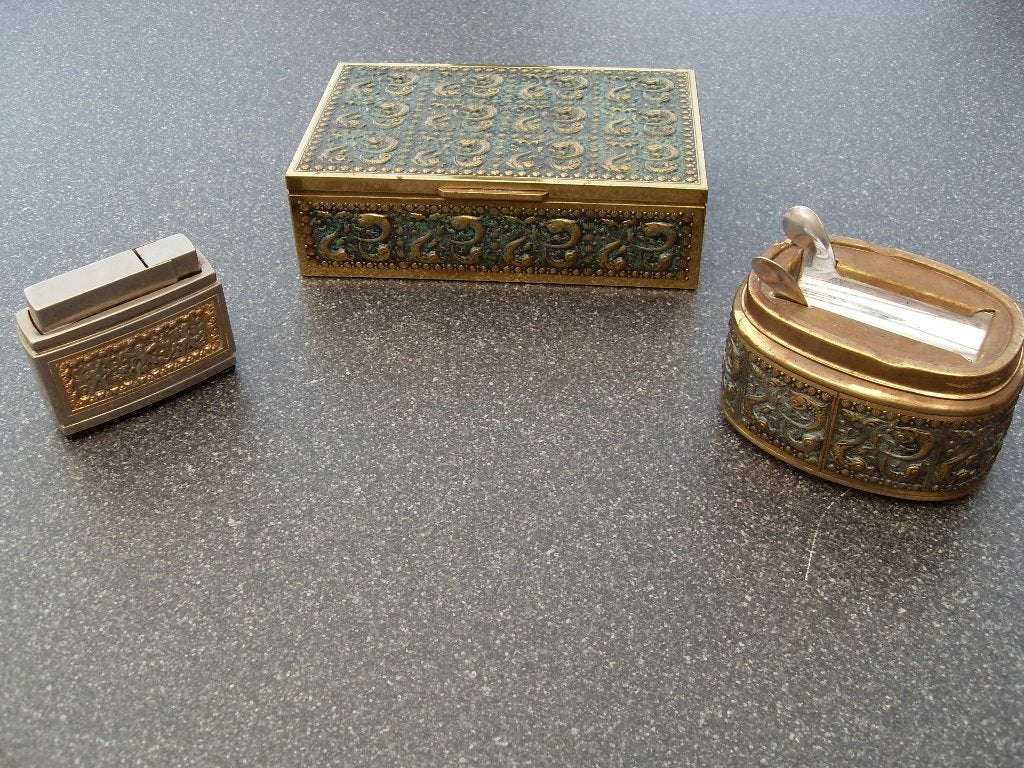 rokers set   als tafel set of buro set, Ophalen of Verzenden, Tabaksdoos of Verpakking