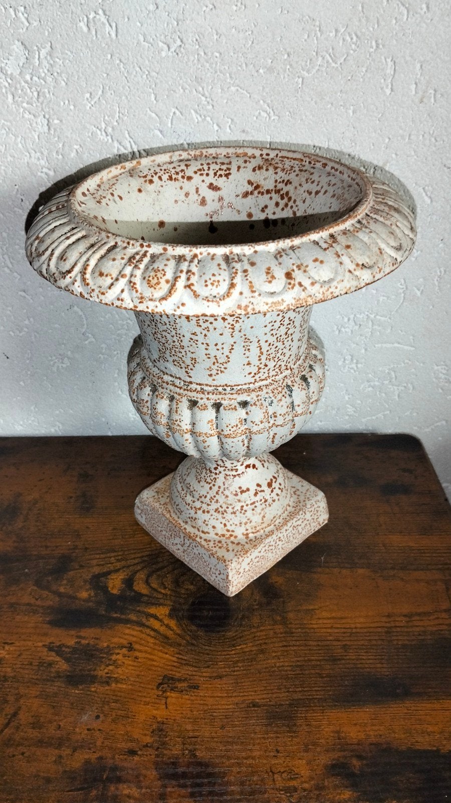 Brocante gietijzeren tuinvaas tuin vaas zwaar, Antiek en Kunst, Curiosa en Brocante, Ophalen of Verzenden