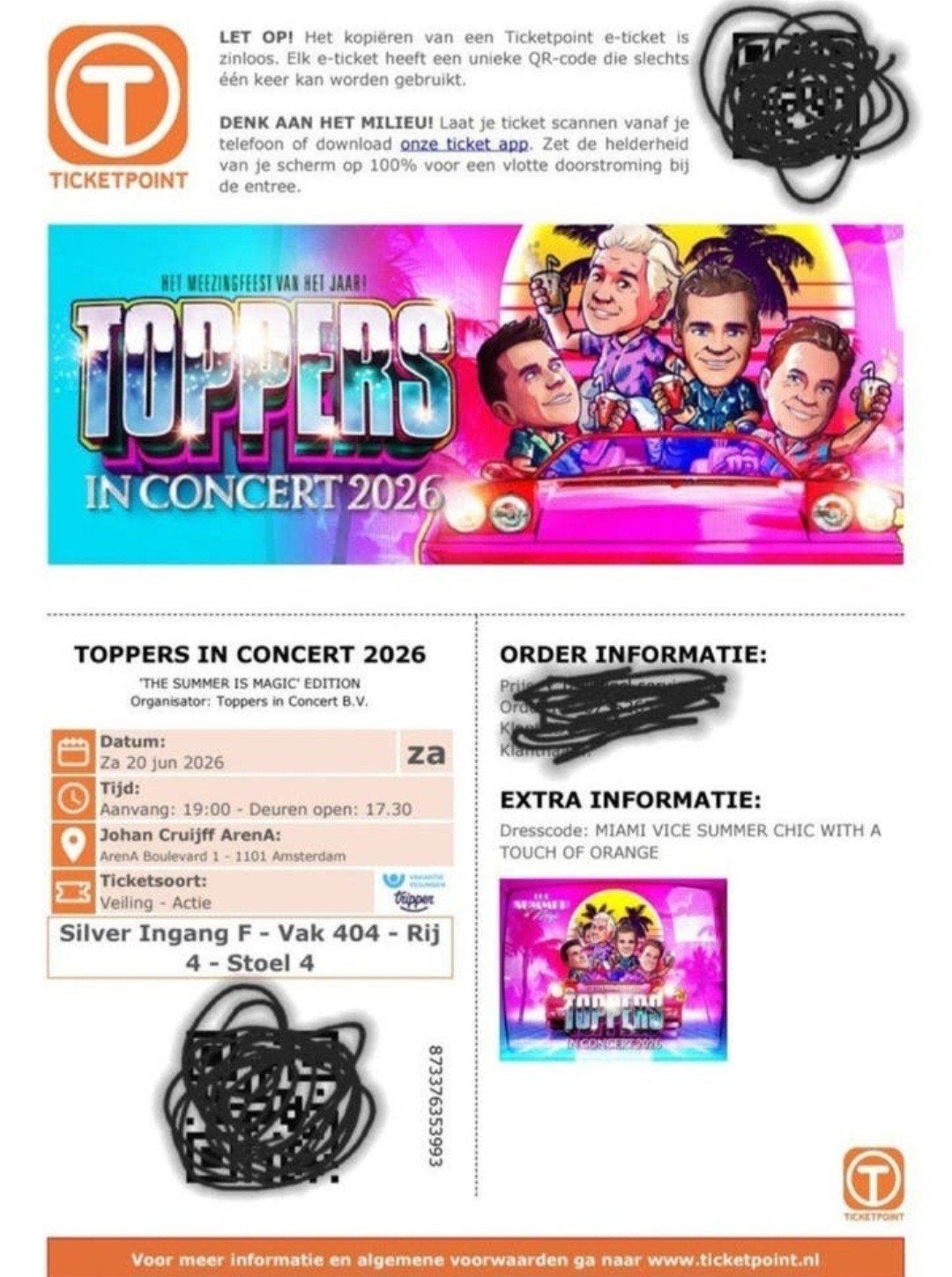 Toppers in Concert Inclusief WK wedstrijd, Tickets en Kaartjes, Twee personen