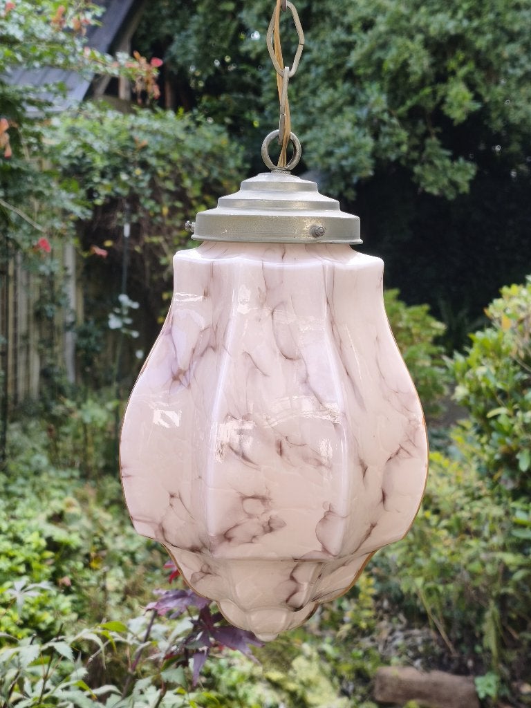 Antieke lamp opalineglas, Ophalen of Verzenden