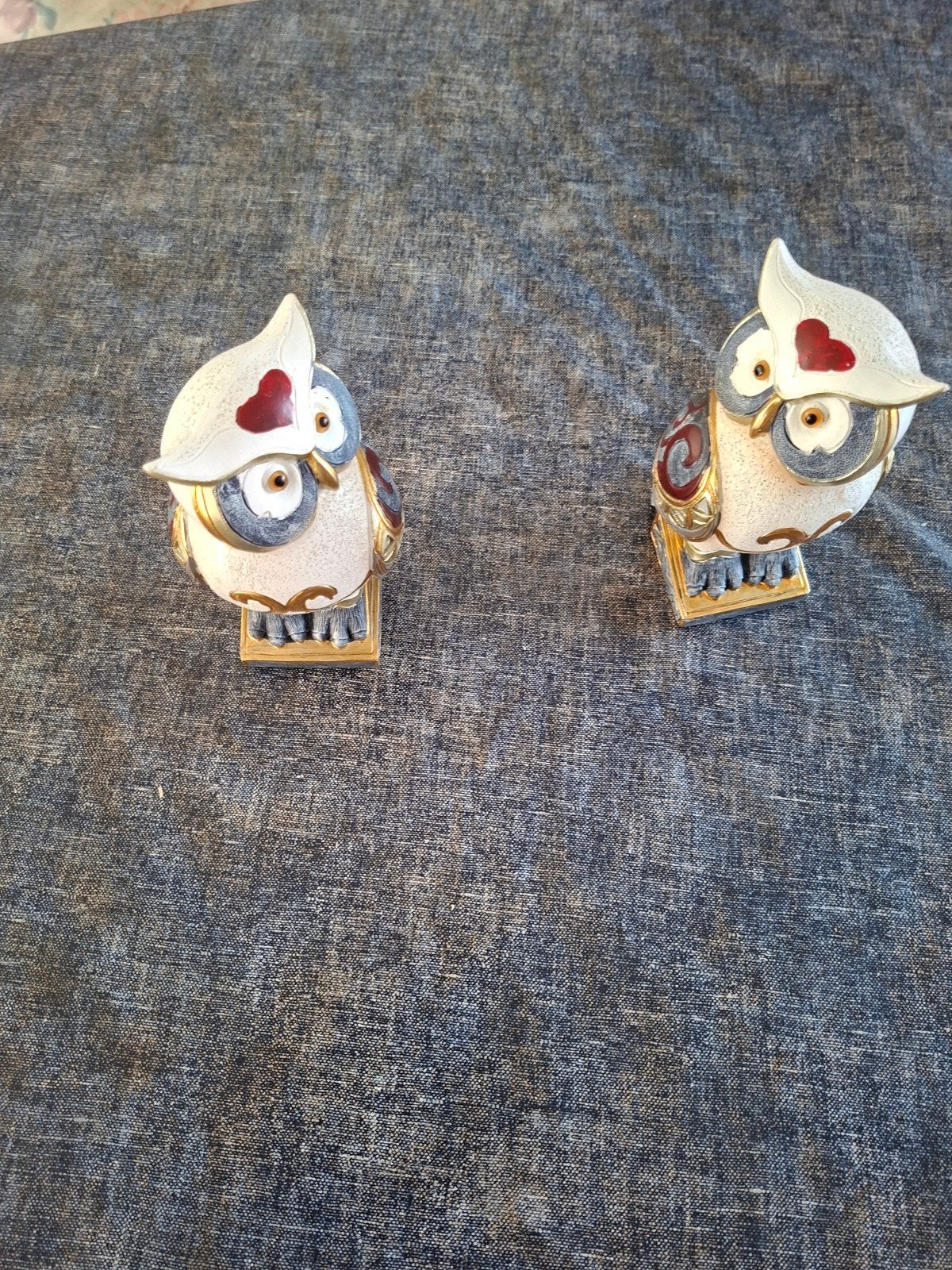 Set van 2 decoratieve uilenbeeldjes, Verzamelen, Ophalen, Zo goed als nieuw, Dier