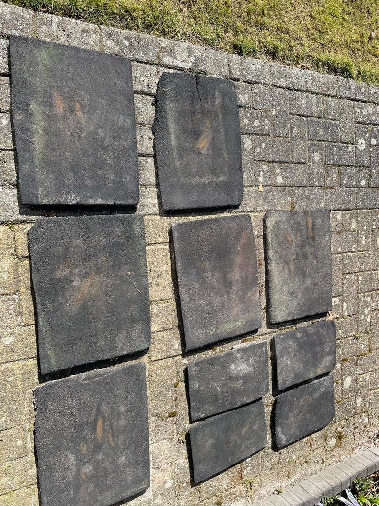 Gebruikte rubberen tegels voor tuin of speelplaats, Gebruikt, Overige typen, Rubber, Ophalen of Verzenden