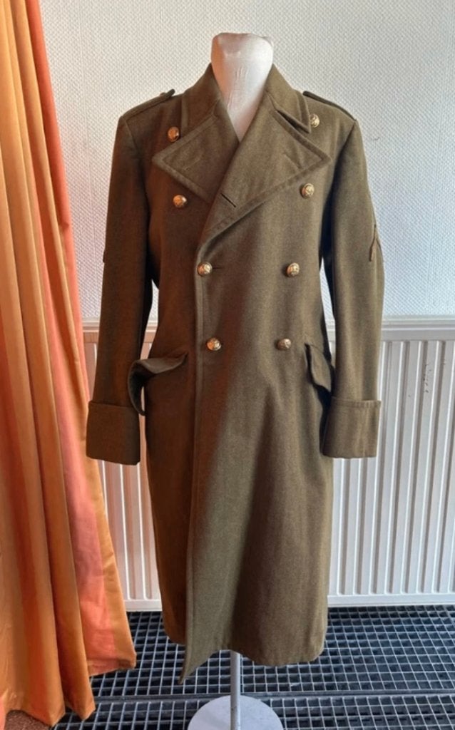 Vintage Nederlandse Landmacht Overjas - Wol, 1956, Verzamelen, Ophalen of Verzenden, Landmacht, Nederland, Kleding of Schoenen