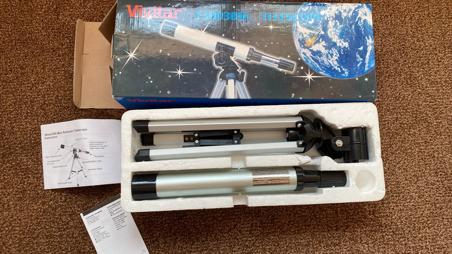 Kinder telescoop, Ophalen of Verzenden, Zo goed als nieuw, Minder dan 80 mm, Lenzentelescoop (refractor)