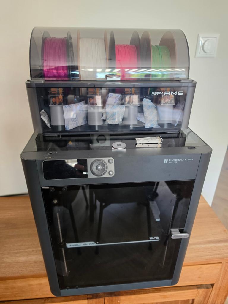 Bambu Lab P1S 3D-printer met AMS - Zo goed als nieuw, Computers en Software, 3D Printers, Zo goed als nieuw, Filament, Ingebouwde Wi-Fi