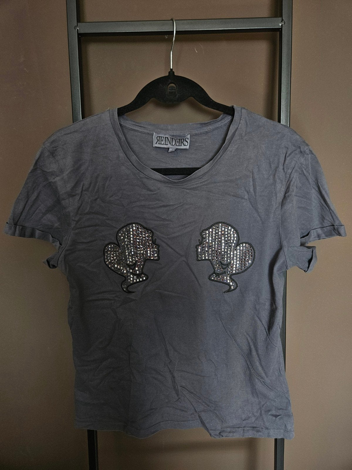 Reinders shirt grijs met diamantjes, Kleding | Dames, Reinders, Maat 42/44 (L), Ophalen of Verzenden, Zo goed als nieuw